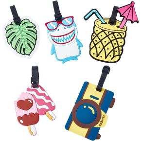 5 Pcs 5 Styles Koala Sloth Luggage Tags, Animal Theme Travel Baggage Tags Plastic Dog Bag Tags Alpaca Shape Suitcase Identifier Labels for Women Men Business
