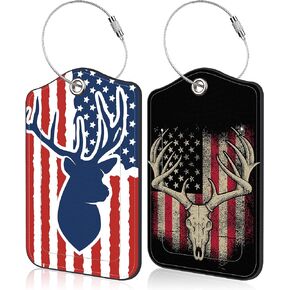 Creative Passport Stamp Luggage Tags Set of 2 Colorful Visa Stamps PU Leather Travel Baggage Tags with Privacy Cover and Stainless Steel Loop for Teens Adults Travel Bag Suitcase
