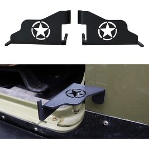 Foot Pegs for Jeep Wrangler,Door Hinge Foot Pegs Rest Pedal,Steel Kick Panel Fit for for Jeep Wrangler JK JKU JL JLU 2007-2024 Jeep Gladiator JT Accessories,Star(2 PCS,Black)