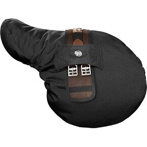 English Saddle Cover, Black - Breathable, Waterproof Fleece-Lined Fitted Protector