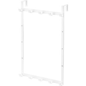 YAMAZAKI Door Hanger, 3-Level Adjustable Height, 1.3 lbs, Steel, White, 11.8 x 3 x 18.1-26.1 inches, Model 4892, Door Mount