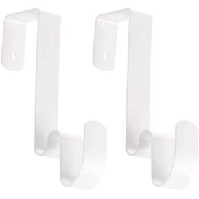 Over The Door Hooks 4 Pack Door Hanger S-Shaped Metal Door Rack Hanger for Bathroom Decor, Towel, Cubicle, Coats, Kitchen, Clothes-White, 2 Hanging Position