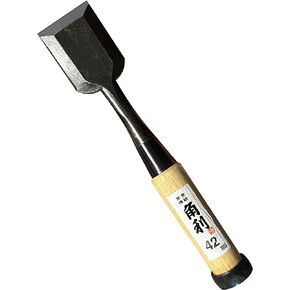KAKURI Japanese Wood Chisel 42mm (1.65") for Woodworking, Made in JAPAN, Oire Nomi Japanese Woodworking Tool, Sharp Japanese Carbon Steel, White Oak Wood Handle