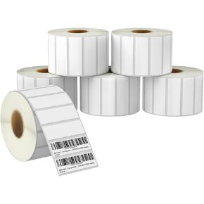 BETCKEY - 3" x 1" (76 mm x 25 mm) UPC Barcode & Address Labels Compatible with Zebra & Rollo Label Printer,Premium Adhesive & Perforated [6 Rolls, 8250 Labels]