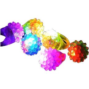 C&H Solutions Novelty 72 ct Flashing LED Bumpy Rings Blinking Soft Jelly Glow By C&H®