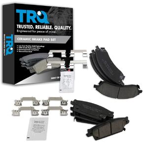 TRQ Ceramic Brake Pads Compatible with Cadillac CTS SRX STS Pontiac Bonneville