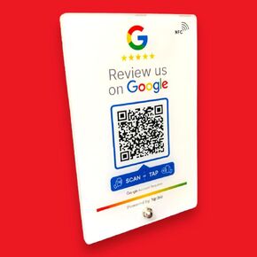 SCAN ME | Review Us On Google Tap Stand | QR Code + NFC | 4x6 Inch | Google Review Stand | Ready To Be Activated Instantly | Boost Business Reviews | Google Review Tap Card Stand | Version 2.0