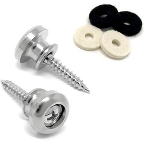 Guitar Strap Buttons Gold Modern Style for Guitar and Bass (2) with Screws and Felt Washers Universal Fit for Ibanez, ESP, Jackson and more SB75-GLD