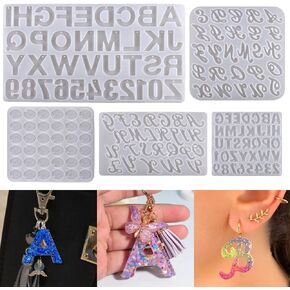 A-Z Letters Silicone Molds for Resin Crafts Keychain Molds Alphabet Epoxy Resin Molds Letter Silicone Mold 26 Alphabets Resin Jewelry Making Kit For DIY Earrings Bracelet Necklace Key Chains Bag Decor