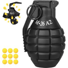 لعبة قنبلة يدوية للعبة معركة CS، مع 9 ذخيرة رغوية سوداء ممتعة ذات تأثير تكتيكي CS-Grenade ألعاب رياضية جماعية للأعمار من 14 عامًا فما فوق والبالغين
