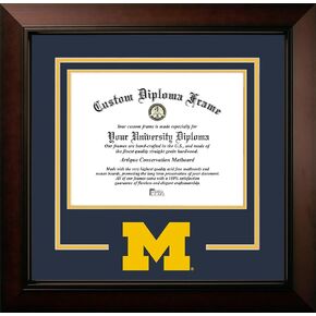 Campus Images University of Michigan Wolverines 11w x 8.5h Legacy Black Cherry Spirit Logo Diploma Frame