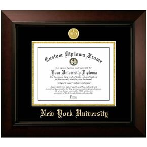 Campus Images New York University 14x11 Legacy Black Cherry Gold Embossed Diploma Frame