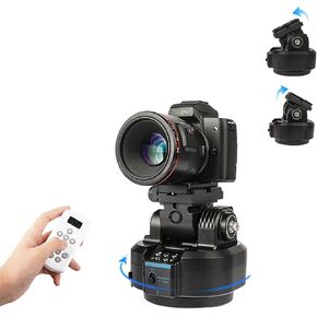 YT-1500 Auto Motorized Rotating Panoramic Head with Remote Control AI Intelligent Follow Function and Live Function Support 2kg（70.5 Ounce） Camera Phone Pan Tilt Video Tripod Head Stabilizer