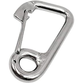 MARINE CITY Heavy Duty 316 Grade Stainless Steel Wire Gate Carabiner Spring Snap Hook 4 Inches for Boats – RVs – Backpack – Camping – Hiking (Pack of 1)