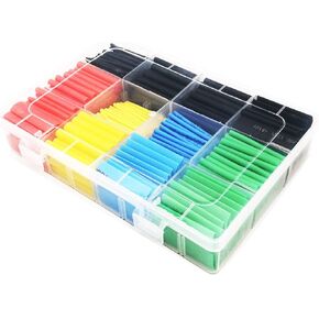 Long Leaf 530 pcs Heat Shrink Tubing Kit,Waterproof Heat Shrink Tubes Wire Wrap,Self-Solder Wire Connectors,Multicolor Assortment Marine Grade Repair Wire Cable with Storage Case(5 Colors 12 Sizes)