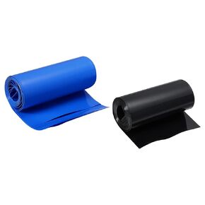 MECCANIXITY Battery Wrap PVC Heat Shrink Tubing 80mm and 95mm Flat 7ft Black Blue Good Insulation for Battery Pack