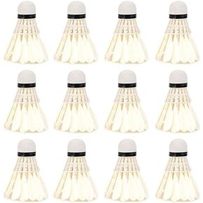 12Pcs/Lot Badminton Balls, Durable Stable White Advanced Goose Feather Hight Speed Shuttlecocks