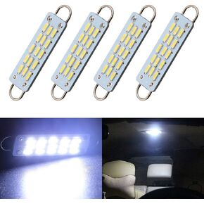 EverBrightt 4-Pack أبيض بارد 44 مم 4014 15SMD حلقة صلبة LED مصباح قبة فسطون مصباح باب السيارة التلقائي مصباح صندوق السيارة