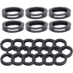 24mm Key Cap Covers, Pack of 24 Black Rubber Key Identifier Coding Tags Sleeve for Office, House, and Apartment Keys