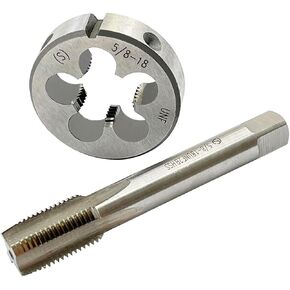 5/8-18 Tap And Die Set, UNF Machine Thread Tap And Round Thread Die Right Hand HSS Taper