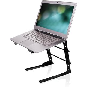 Pyle Portable Adjustable Laptop Stand - 6.3 to 10.9 Inch Anti-Slip Standing Table Monitor or Computer Desk Workstation Riser with Level Height Alignment for DJ, PC, Gaming, Home or Office