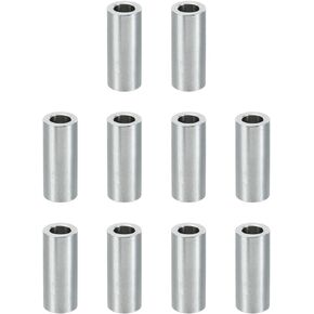 PATIKIL M6 Aluminum Spacers, 10 Pcs Metal Spacer Aluminum 6.2mm ID x 10mm OD x 1.5mm L Aluminum Spacer Screw Standoff Round for 1/4" or M6 Screw Bolts