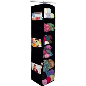 INNOVATIVE HOME CREATIONS Colonial 4850-BLK 6-Shelf Yarn and Craft Organizer, 48 by 11 by 11-Inch, Black