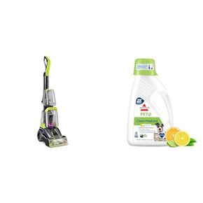 Bundle of Bissell TurboClean PowerBrush Pet Carpet Cleaner, 2987,Green/Black large + Bissell Clean & Natural Upright Carpet Cleaning Formula, 48 oz