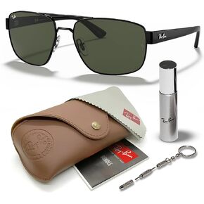 Ray-Ban RB3663 Square Shape Sunglasses With Eyewear Kit Bundle - Adjustable Nose Pads - Square Sunglasses