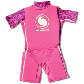 Swimline Lycra Floating Swimsuit Swim Trainer Wet Suit Life Vest Full Body Floatation Device for Water Safety and Skill Building, Medium, Pink
