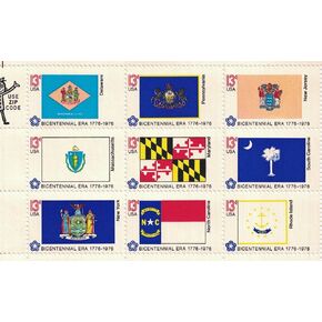 1976 State Flags - Full Sheet of 50 x 13 Cent Stamps - Scott 1633-82