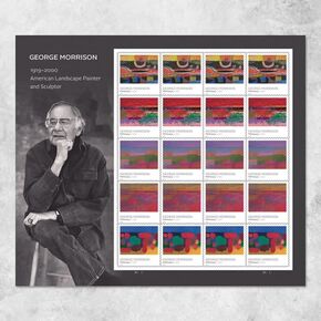 Sheet of 20 Postage Stamps Made for George Morrison