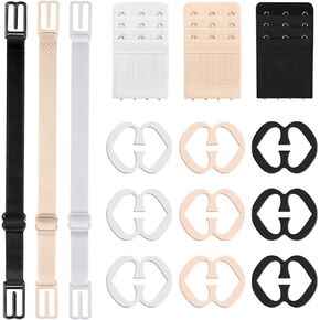 Bra Strap Clips, Bra Clips Bra Straps Holder and Bra Extenders Set, 15Pcs Comfortable Nylon Bra Accessories for Woman Girls