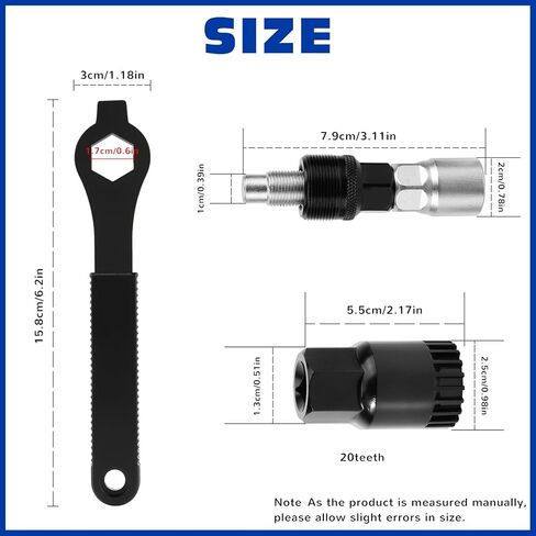 Oumers Bicycle Crank Extractor Bottom Bracket Remover Crank Arm Remover Spanner/Wrench Repair Tools Kit Bike Crank Puller Tool Set Bicycle Crank Removal Tool Set Professional Bicycle Repair Tool Kit in Saudi Arabia
