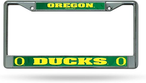 Rico Industries NCAA Oregon Ducks 12" x 6" Silver Chrome Frame W' Decal Insert Car/Truck/SUV Auto Accessory in Saudi Arabia