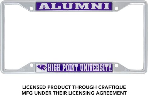 إطار لوحة ترخيص معدني من Desert Cactus High Point University HPU Panthers للجزء الأمامي أو الخلفي من السيارة مرخص رسميًا (الخريجين) in Saudi Arabia