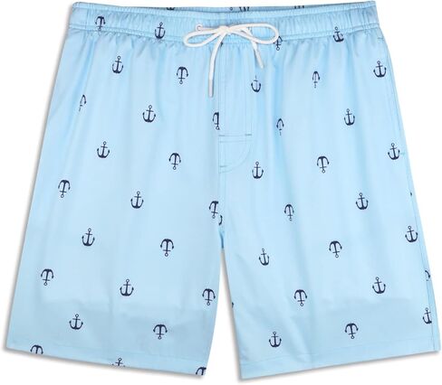 سروال سباحة مبطن للرجال من بوكسر قصير مبطن للرجال للسباحة وبطانة مضادة للغضب مقاس 7 بوصات مقاس مرساة أزرق متوسط in Kuwait