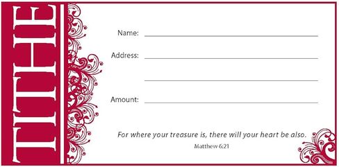 1 X Offering Env-Tithe (Matt 6:21) (Package of 100) in Saudi Arabia