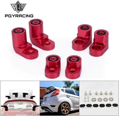 Rear Wing Spoiler Riser Extender Kit Bolt-on Type Compatible with 14-on Ford Fiesta ST Black in Saudi Arabia