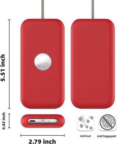 Soft Silicone Case Cover Compatible with Apple Vision Pro Battery Case Apple VR Vision Pro Battery Protective Case Cover Anti-Scratch Fall-Proof Case for Apple Vision Pro Battery Accessories (Red) in Saudi Arabia