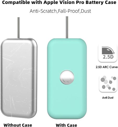 Soft Silicone Case Cover Compatible with Apple Vision Pro Battery Case Apple VR Vision Pro Battery Protective Case Cover Anti-Scratch Fall-Proof Case for Apple Vision Pro Battery Accessories (Black) in Kuwait