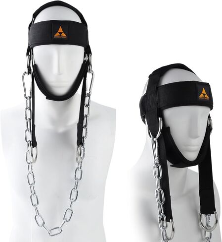 حزام الرقبة لتدريب رفع الأثقال، جهاز تمرين الرقبة مع جهاز بناء رقبة مبطن 5 مم وسلسلة فولاذية شديدة التحمل قابلة للتعديل مقاس 32 بوصة، معدات تدريب الرقبة لنمو العضلات وتدريب القوة in Kuwait