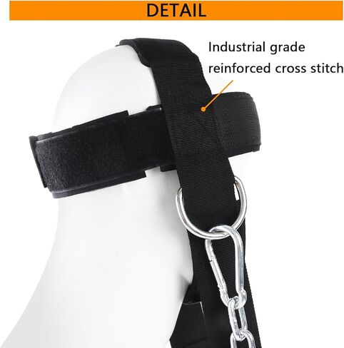 حزام الرقبة لتدريب رفع الأثقال، جهاز تمرين الرقبة مع جهاز بناء رقبة مبطن 5 مم وسلسلة فولاذية شديدة التحمل قابلة للتعديل مقاس 32 بوصة، معدات تدريب الرقبة لنمو العضلات وتدريب القوة in Kuwait