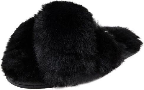 Jessica Simpson Girl's Plush Faux Fur Slip on House Slippers with Memory Foam in Saudi Arabia