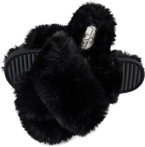 Jessica Simpson Girl's Plush Faux Fur Slip on House Slippers with Memory Foam in Saudi Arabia