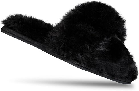 Jessica Simpson Girl's Plush Faux Fur Slip on House Slippers with Memory Foam in Saudi Arabia