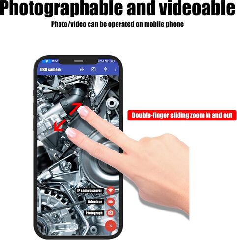 1 قطعة كاميرا فحص الثعبان USB، 8 مم من النوع C USB Borescope، IP67 كاميرا فحص Borescope HD عالية الدقة مع كابل 3.28 قدم و6 مصابيح LED قابلة للتعديل لأجهزة الكمبيوتر التي تعمل بنظام Android Windows (أسود) in Saudi Arabia