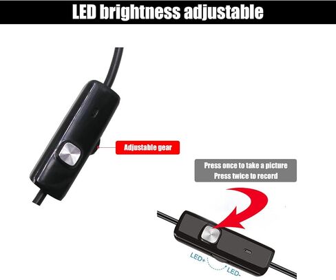1 قطعة كاميرا فحص الثعبان USB، 8 مم من النوع C USB Borescope، IP67 كاميرا فحص Borescope HD عالية الدقة مع كابل 3.28 قدم و6 مصابيح LED قابلة للتعديل لأجهزة الكمبيوتر التي تعمل بنظام Android Windows (أسود) in Saudi Arabia