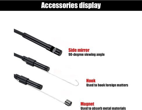 1 قطعة كاميرا فحص الثعبان USB، 8 مم من النوع C USB Borescope، IP67 كاميرا فحص Borescope HD عالية الدقة مع كابل 3.28 قدم و6 مصابيح LED قابلة للتعديل لأجهزة الكمبيوتر التي تعمل بنظام Android Windows (أسود) in Saudi Arabia