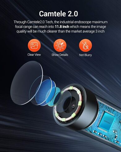 منظار داخلي 5.0 ميجابكسل مع شاشة IPS مقاس 4.5 بوصة، منظار صناعي DEPSTECH 1944P HD، كاميرا فحص 0.33 بوصة، كاميرا ثعبان مقاومة للماء مع بطارية 3300 مللي أمبير في الساعة، بطاقة 16 جيجابايت، 6 مصابيح LED، حقيبة حمل، كابل بطول 16.5 قدم in Kuwait